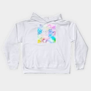 Girl With Hair Of Roses In Rainbow Kids Hoodie